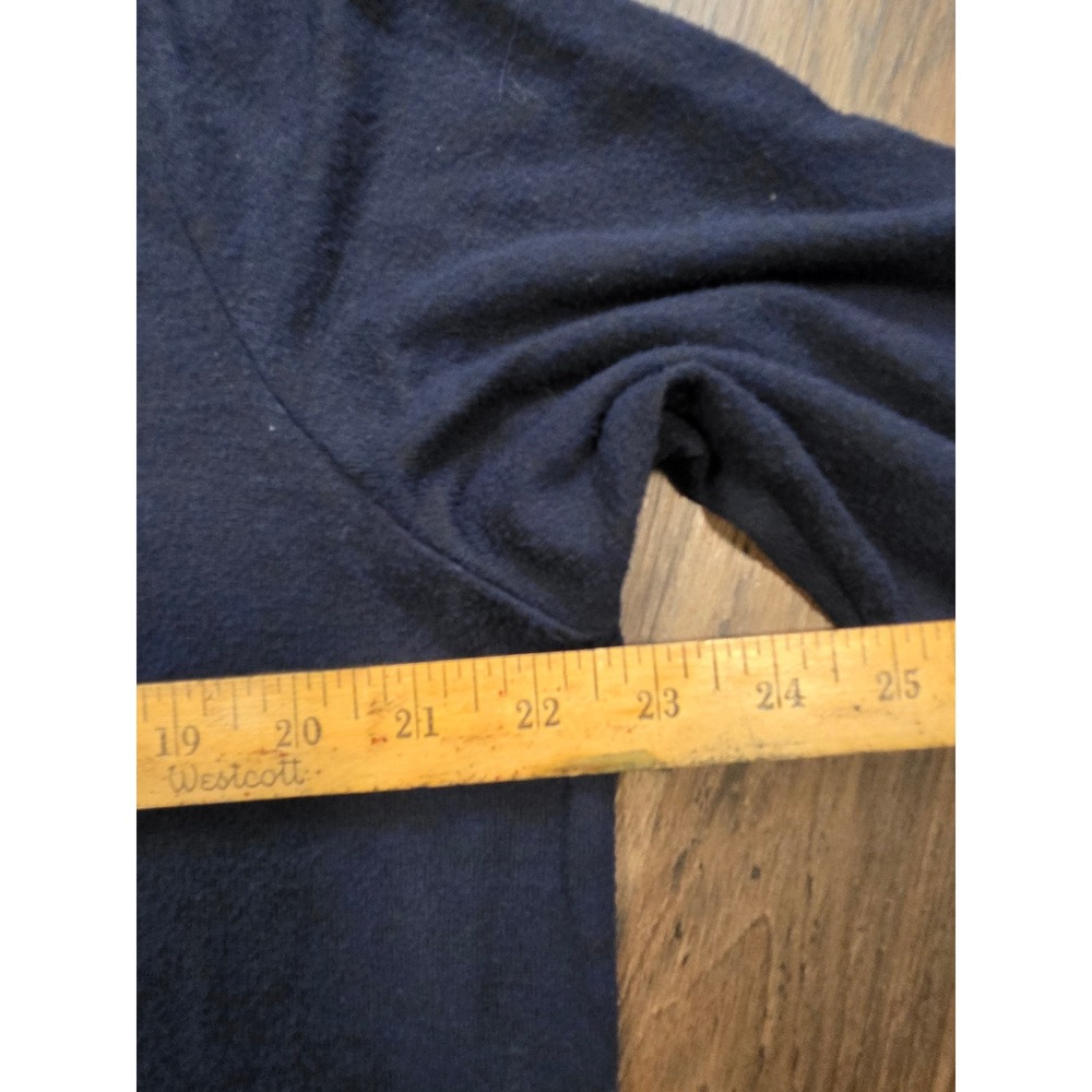 Lucky Brand Womens Navy Blue V-Neck Sweater Side Slit XL quiet luxury academia‎ - Picture 7 of 8